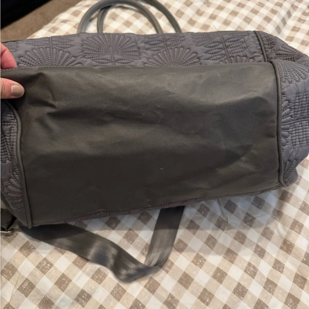 Petunia Pickle Bottom Gray Quilted Diaper Bag